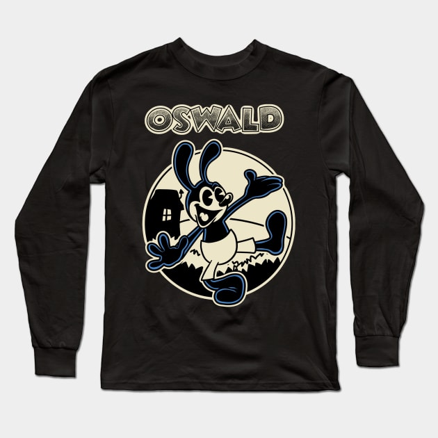 Oswald The Lucky Rabbit Keep Walking 1927 Long Sleeve T-Shirt by asterami